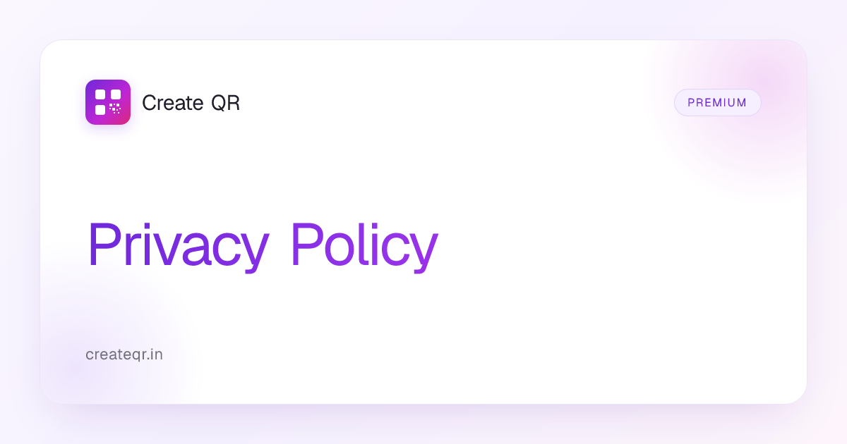 Privacy Policy | Create QR